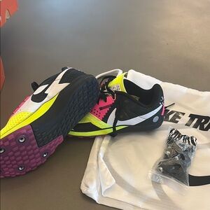 Nike XC Zoom Rival Spikes in Black, Pink, and Yellow